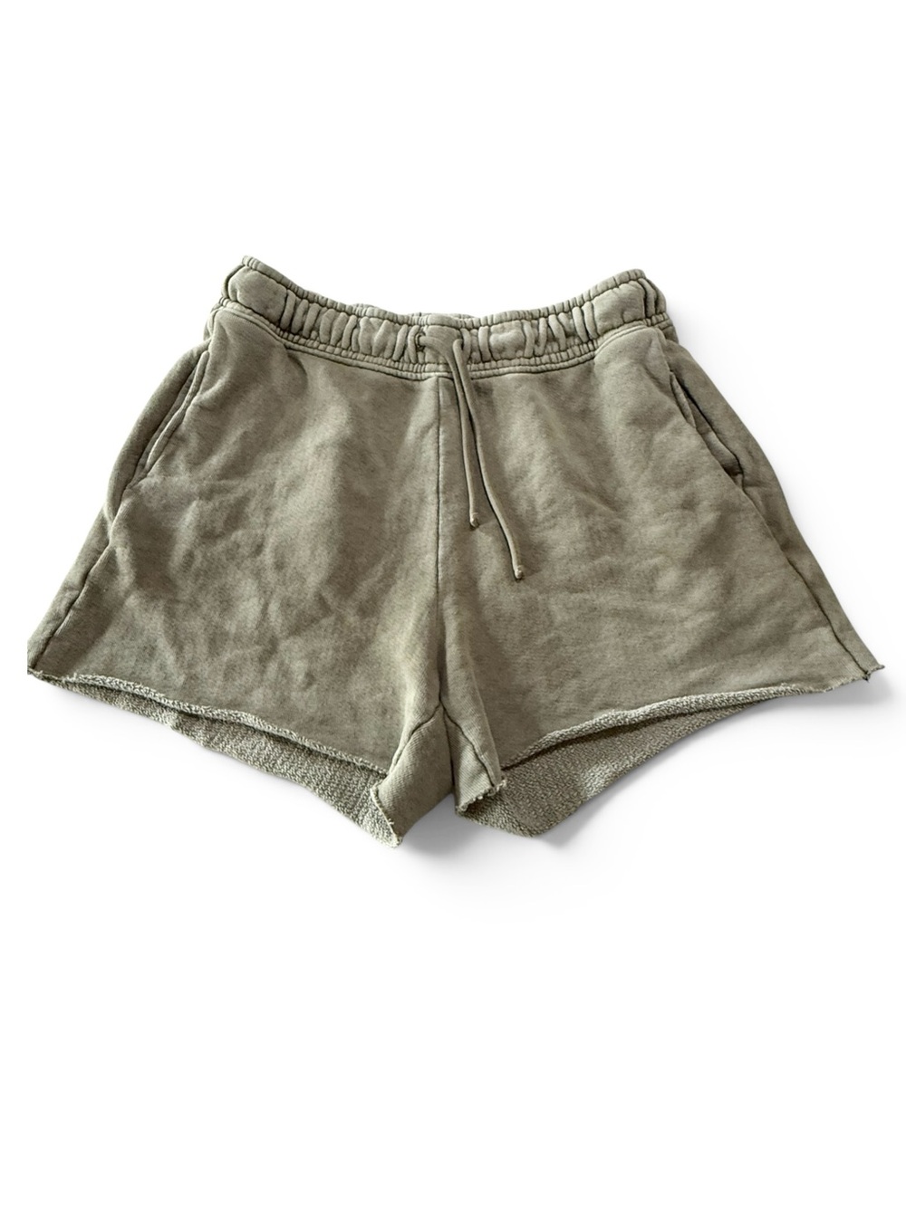 Cotton Citizen ‘Boston’ Olive Green High-Rise Drawstring Athletic Shorts